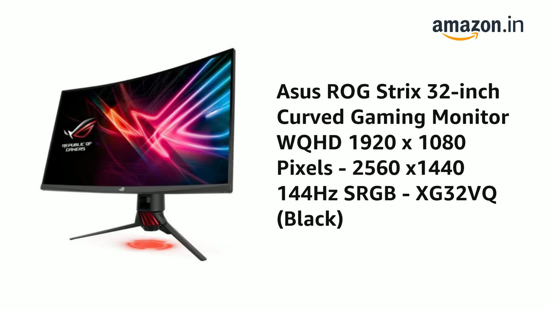 ASUS ROG Strix Curved Gaming LCD Monitor WQHD, 1920 x 1080 Pixels